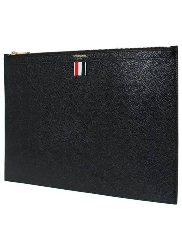 Medium Document Holder Clutch Bag Black - THOM BROWNE - BALAAN 3