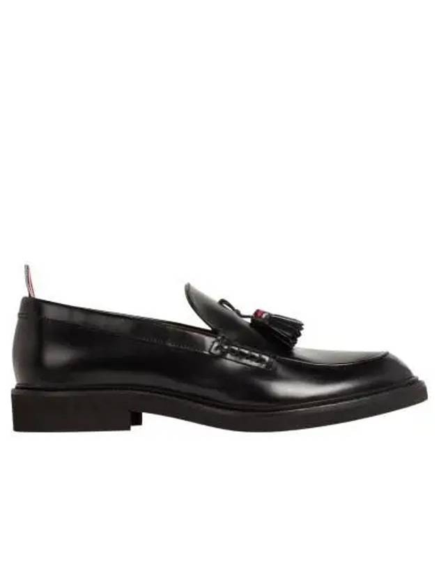 Women's Black Calf Leather Micro Sol Tassel Loafers Black - THOM BROWNE - BALAAN 2