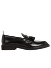 Women's Black Calf Leather Micro Sol Tassel Loafers Black - THOM BROWNE - BALAAN 3