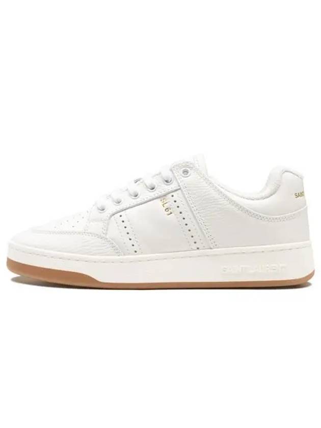 61 Cracked Leather Low Top Sneakers White - SAINT LAURENT - BALAAN 2