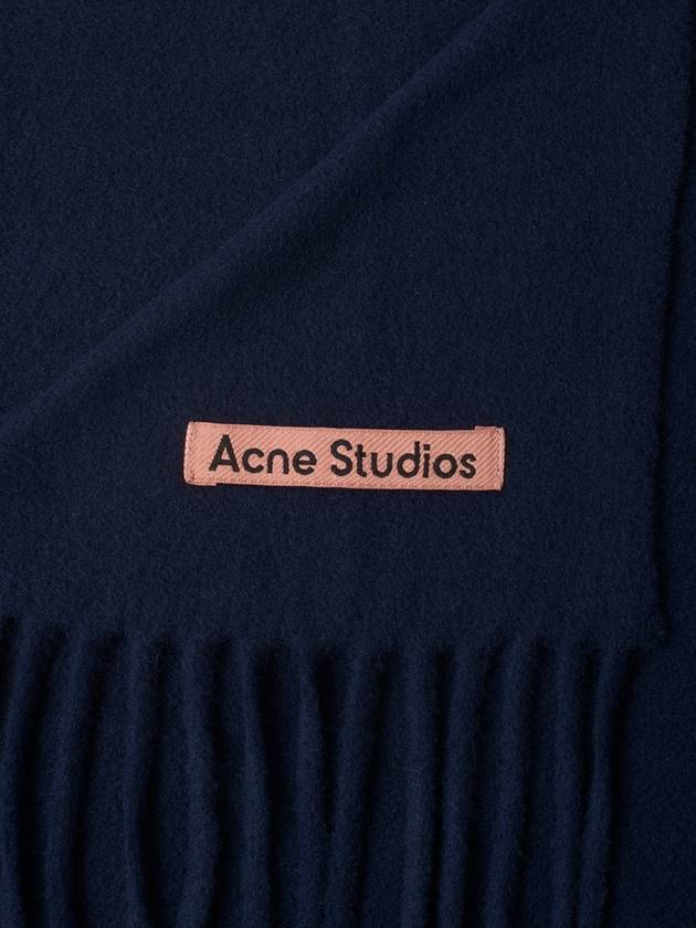 Wool Fringe Muffler Navy Blue - ACNE STUDIOS - BALAAN 3