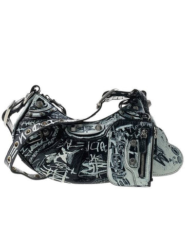 Le Cagol XS Graffiti Shoulder Bag Black - BALENCIAGA - BALAAN 1