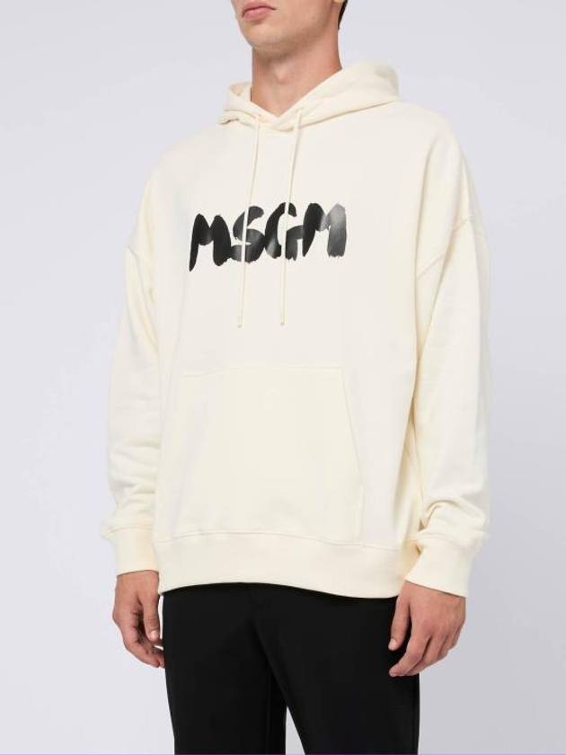 Brushstroke Logo Hoodie Cream - MSGM - BALAAN 3