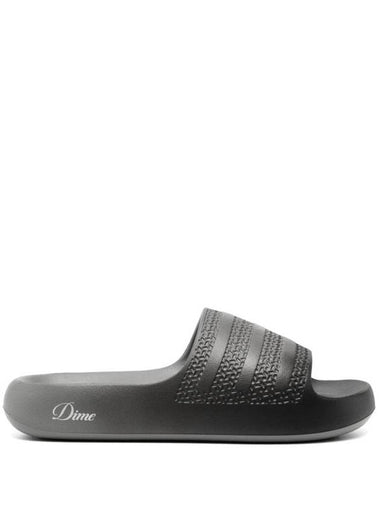 Logo 3 Stripe Slippers Core Black - ADIDAS - BALAAN 1