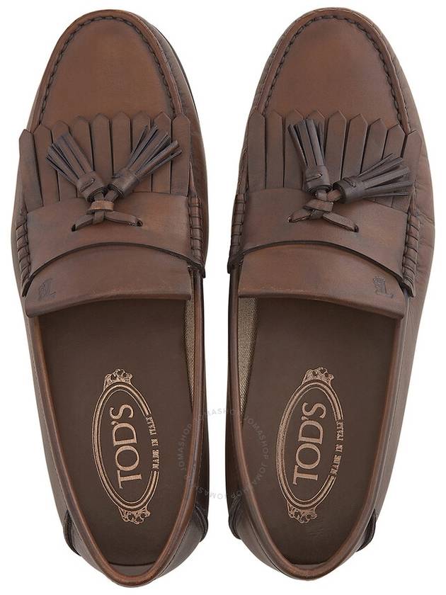 Tods Men's Fringe And Tassel Leather Loafers, Brand Size 5 ( US Size 6 ) - TOD'S - BALAAN 3