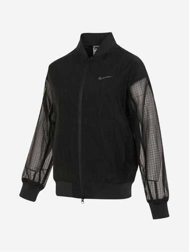 NSW Essentials Woven Varsity Bomber Jacket Black - NIKE - BALAAN 1