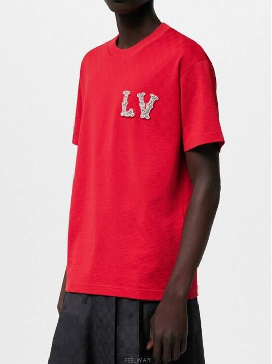 Cotton Pique T Shirt with Embroidered LV Patch 1AFJED - LOUIS VUITTON - BALAAN 2