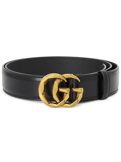 GG Marmont Leather Belt Black - GUCCI - BALAAN 2