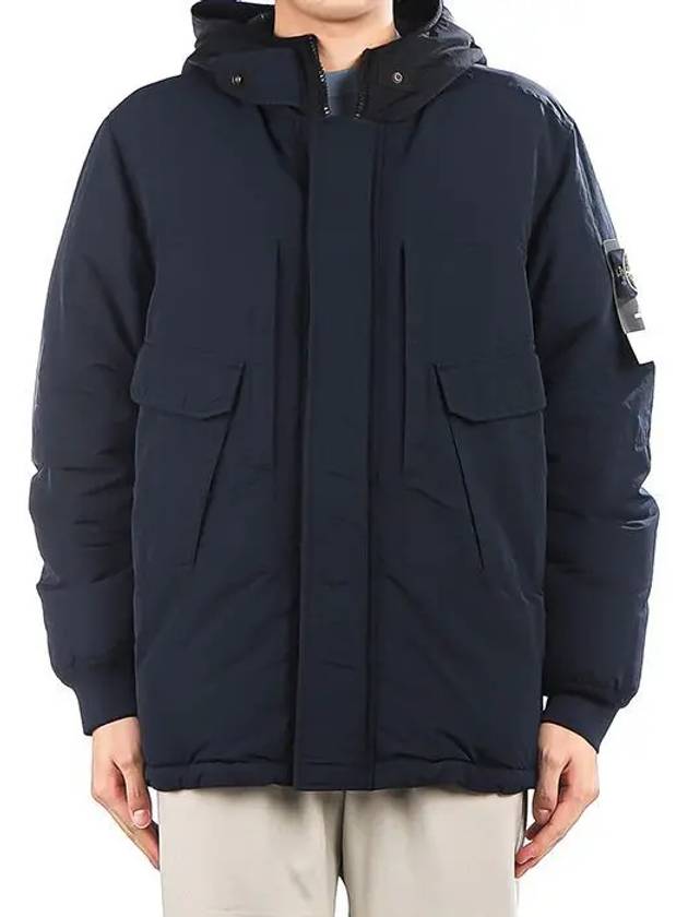 Waffen Patch Naslan Down Jacket Navy - STONE ISLAND - BALAAN 3