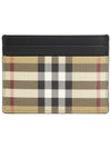 Men's Check Vintage Card Wallet Beige A7026 - BURBERRY - BALAAN 3