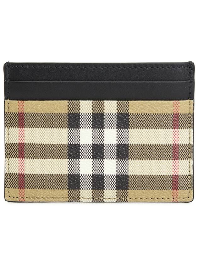 Men's Check Vintage Card Wallet Beige A7026 - BURBERRY - BALAAN 3