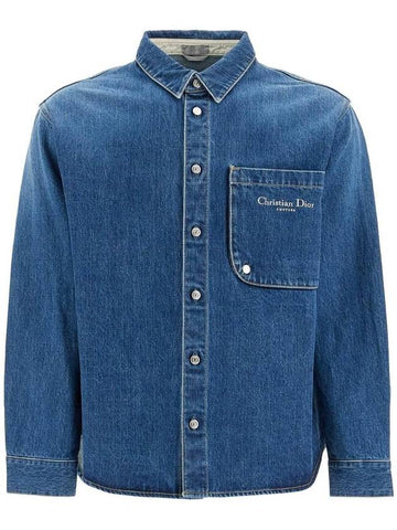 Denim Pocket Long Sleeve Shirt Blue - DIOR - BALAAN 1