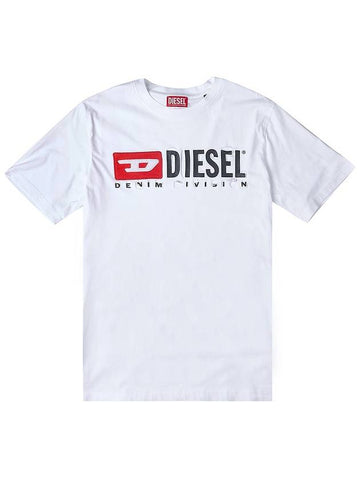 Logo Print Short Sleeve T-shirt White - DIESEL - BALAAN.