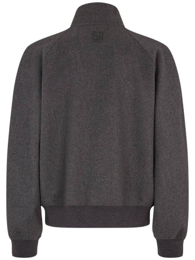 High Neck Cashmere Bomber Jacket Grey - FENDI - BALAAN 4