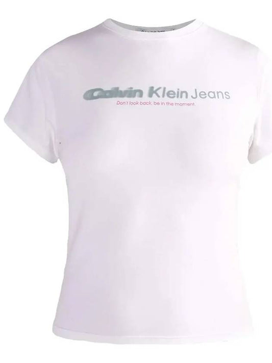 Short Sleeve Women Girls White White T-Shirt J20J222642 YAF - CALVIN KLEIN - BALAAN 2