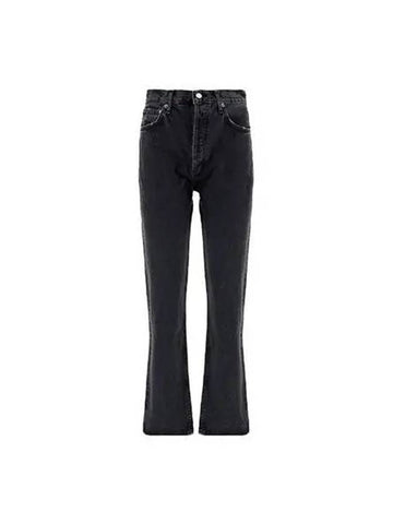 Pants Women High Waist Cropped Denim Black - AGOLDE - BALAAN 1