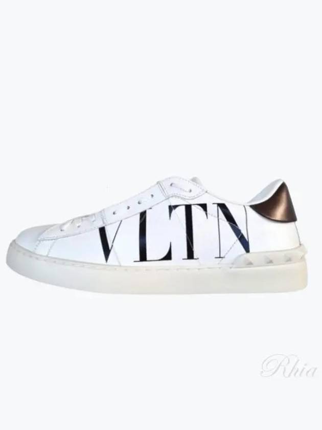 VLTN Logo Open Low Top Sneakers White - VALENTINO - BALAAN 2