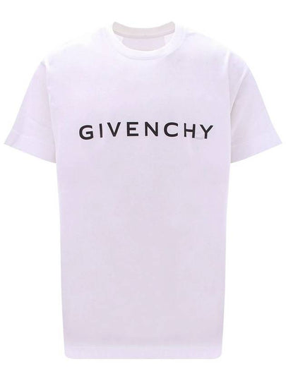 Logo Oversized Fit Cotton Short Sleeve T-Shirt White - GIVENCHY - BALAAN 2