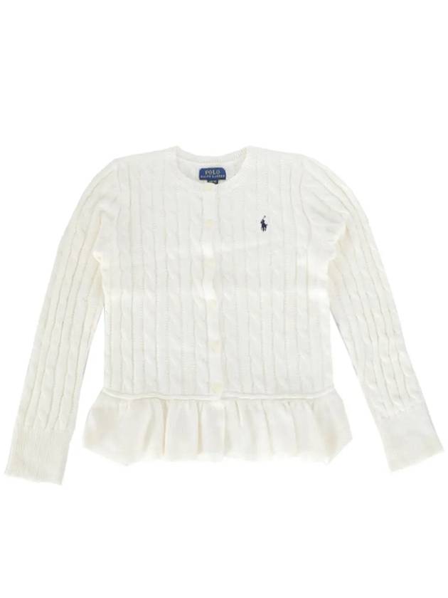 Kids Women s Pony Logo Cable Cardigan 737911 045 - POLO RALPH LAUREN - BALAAN 1