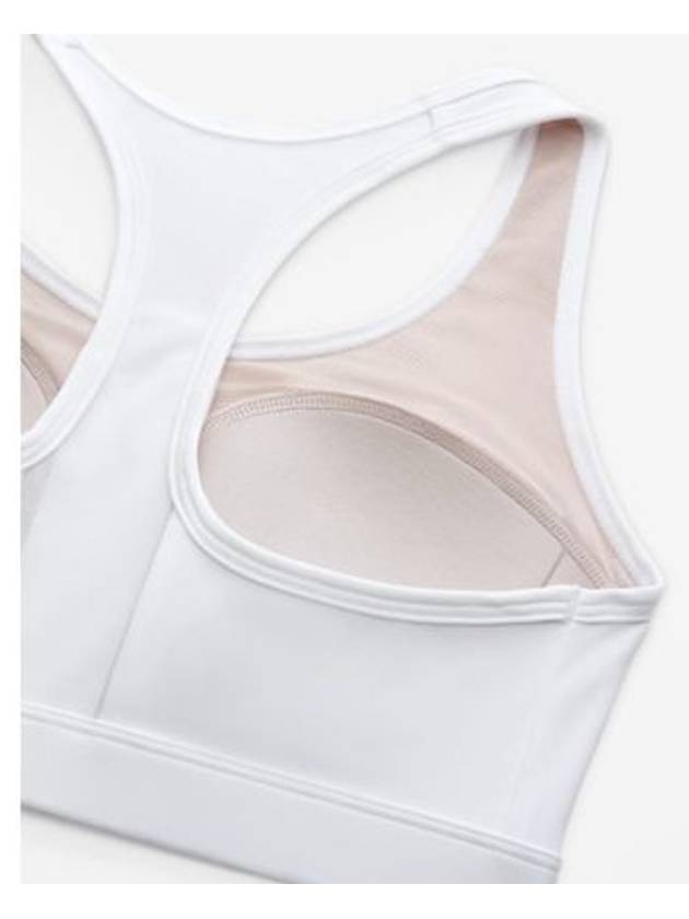 Swoosh Front Zipper Dri Fit Padded Sports Bra White - NIKE - BALAAN 2