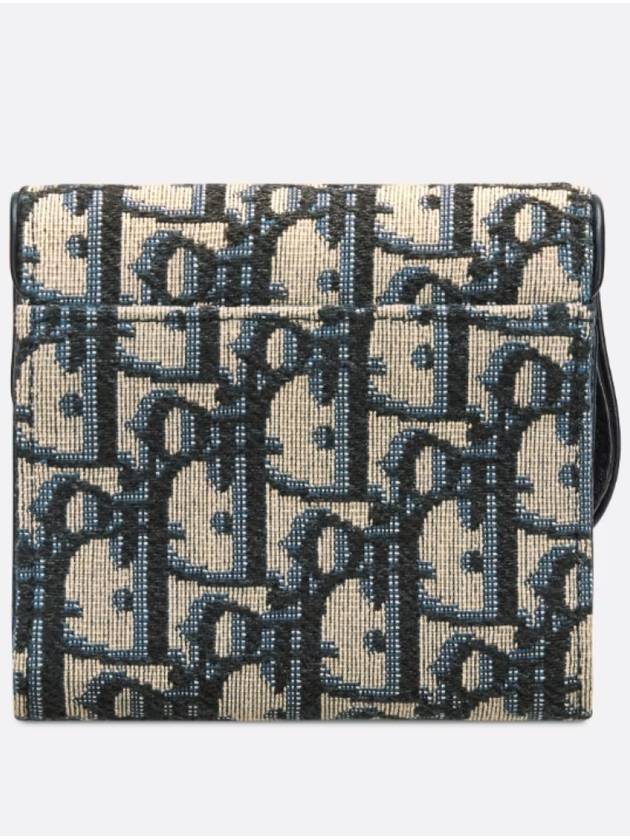 Saddle Lotus Wallet Blue  Oblique Jacquard - DIOR - BALAAN 5