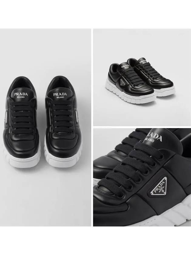 Padded Nappa Leather Low Top Sneakers Black - PRADA - BALAAN 7