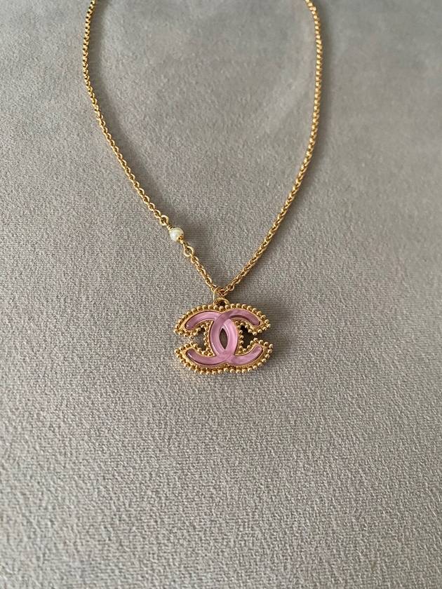 CC logo necklacepink jelly gold necklaceABD134 - CHANEL - BALAAN 5