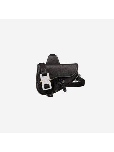 Nano Grained Calfskin Saddle Bag Black - DIOR - BALAAN 1