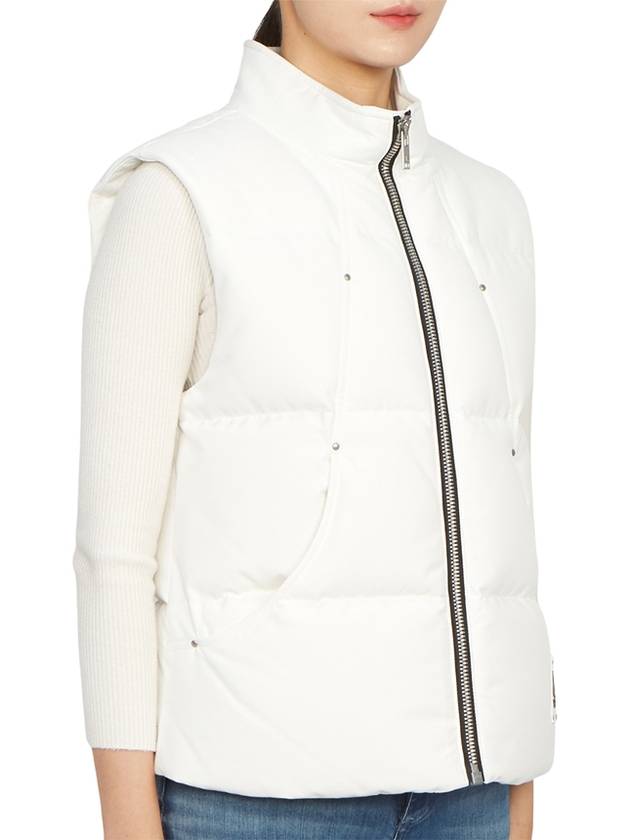 Women's Logo Patch Zipper Padded Vest White - MOOSE KNUCKLES - BALAAN 5