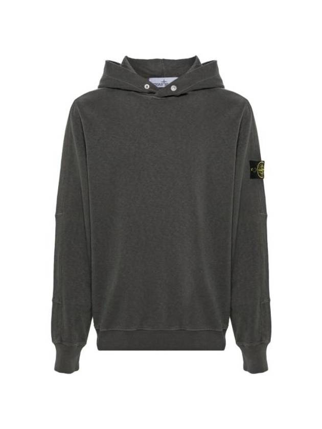 Compass Badge Cotton Hoodie Dark Grey - STONE ISLAND - BALAAN 1