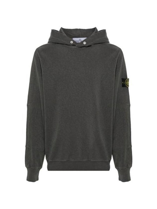 Compass Badge Cotton Hoodie Dark Grey - STONE ISLAND - BALAAN 1