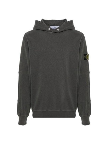 Compass Badge Cotton Hoodie Dark Grey - STONE ISLAND - BALAAN 1