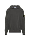 Compass Badge Cotton Hoodie Dark Grey - STONE ISLAND - BALAAN 1