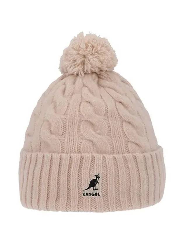 K4460SM LIGHT PINK Cable Knit Pom Beanie - KANGOL - BALAAN 1