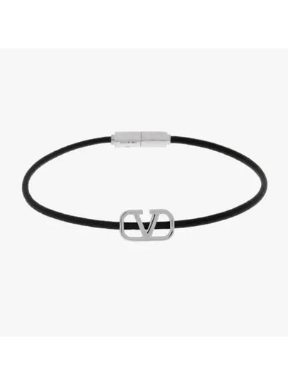 Valentino 5Y2J0R89 QPE 0NO J0R89 Garavani V logo leather bracelet - RED VALENTINO - BALAAN 2