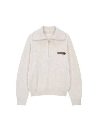 Sseokday 10 epoint women s ribbed half zipper knit oatmeal 271129 - BRUNELLO CUCINELLI - BALAAN 1