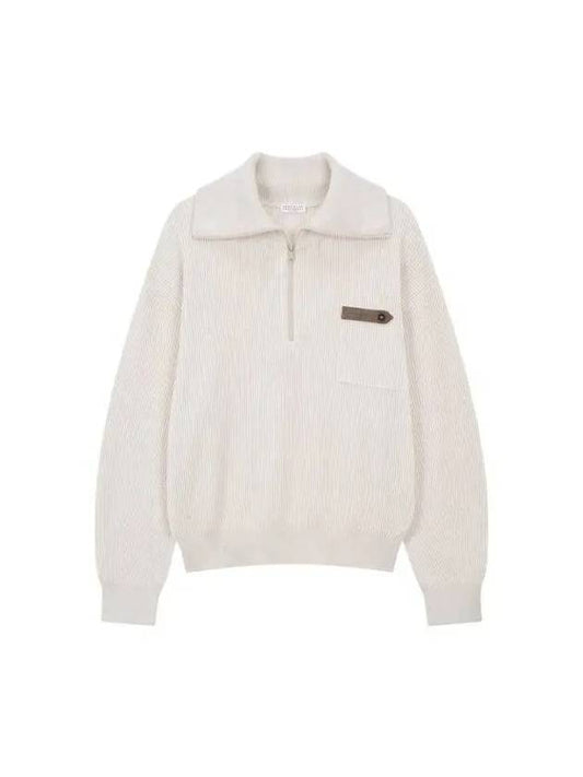 Shimaeul 8th Anniversary 10 ePoint 9 8 Women s Ribbed Half Zipper Knit Oatmeal 271129 - BRUNELLO CUCINELLI - BALAAN 1