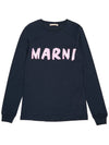 Logo Long Sleeve T-Shirt Navy - MARNI - BALAAN 2