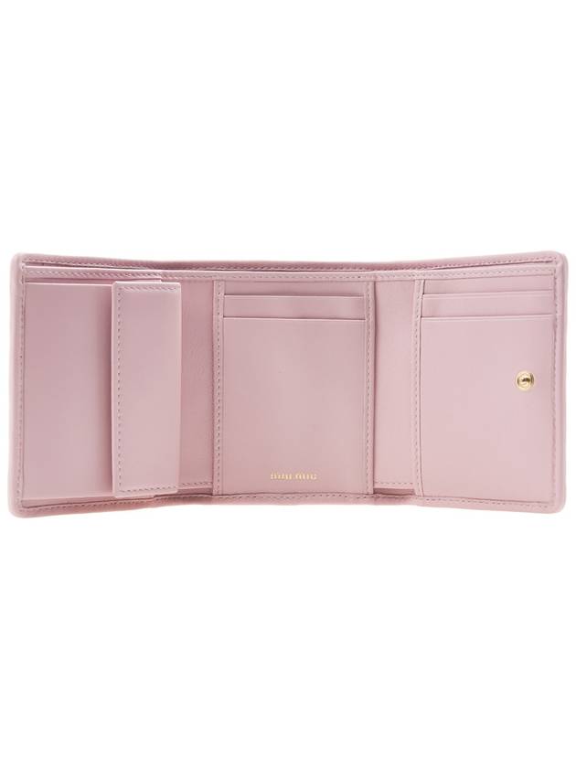 Matelasse Logo Nappa Leather Half Wallet Alabaster Pink - MIU MIU - BALAAN 11