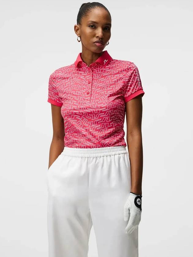 Golf Tour Tech Print Polo GWJT08086 S188 Women's Tour Tech Print Polo - J.LINDEBERG - BALAAN 5