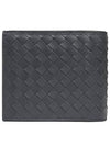 Intrecciato Weaving Half Wallet Dark Grey - BOTTEGA VENETA - BALAAN 3