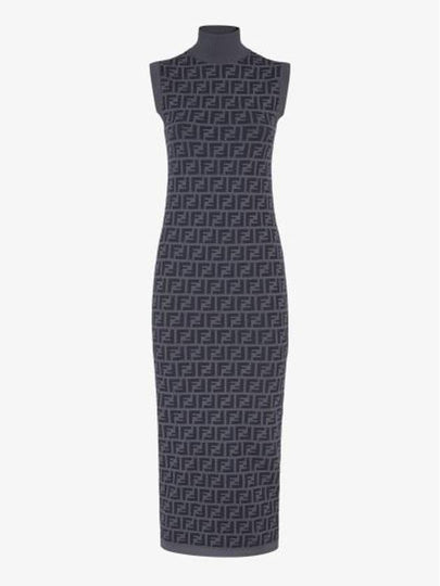 FF motif sleeveless midi dress blue - FENDI - BALAAN 2