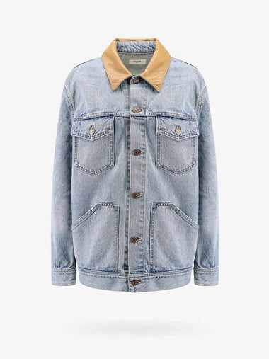 Trucker Oversized Fit Denim Jacket Blue - CELINE - BALAAN 1