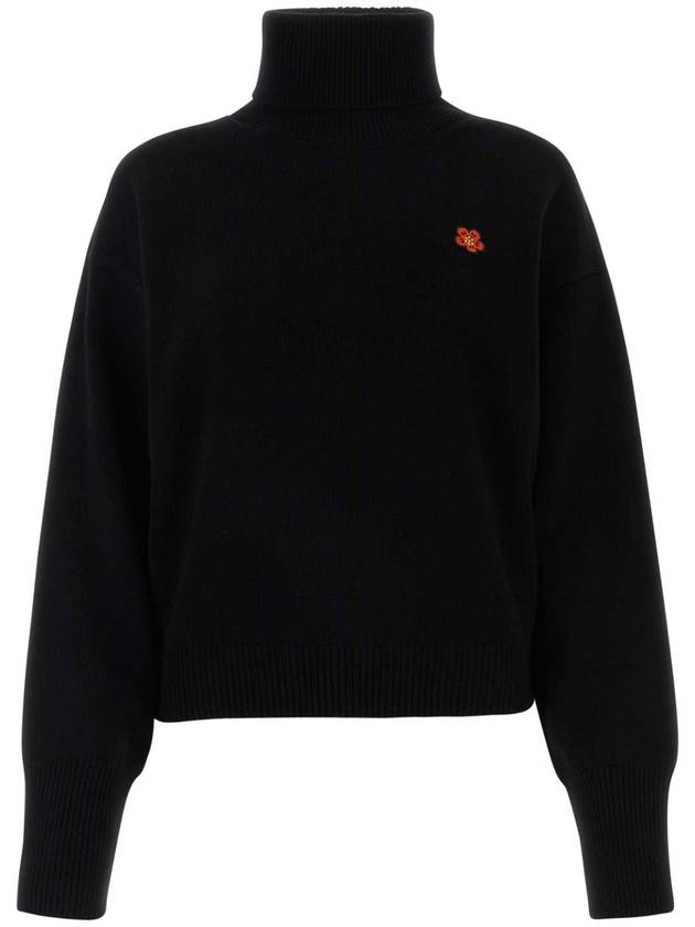 Boke Flower Wool Turtleneck Black - KENZO - BALAAN 1