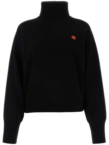 Boke Flower Wool Turtleneck Black - KENZO - BALAAN 1