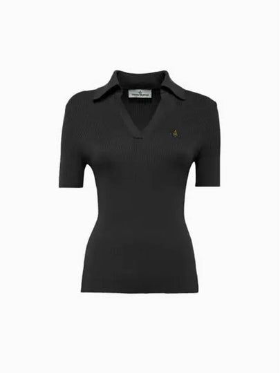 Marina Polo Knit Top Black - VIVIENNE WESTWOOD - BALAAN 2