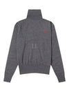 Heart Logo Wool Turtleneck Grey - AMI - BALAAN 2