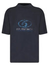 Surfer Medium Fit Short Sleeve T-Shirt Navy - BALENCIAGA - BALAAN 2