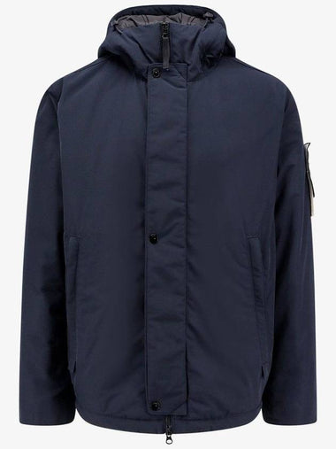 Techno Fabric Hooded Jacket Navy - STONE ISLAND - BALAAN 1