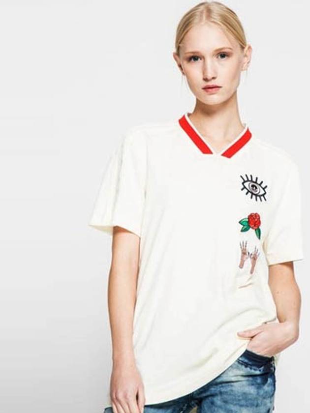 Boyfriend Short Sleeve T-Shirt Off White - ADIDAS - BALAAN 2